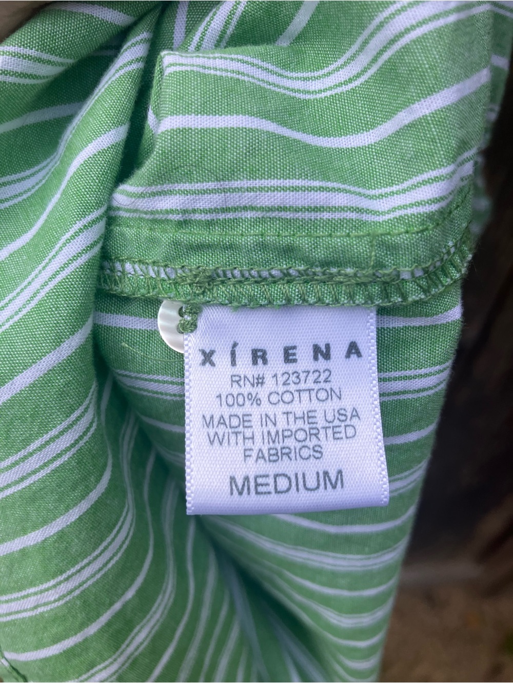 Xirena green striped button up - Picture 7 of 10